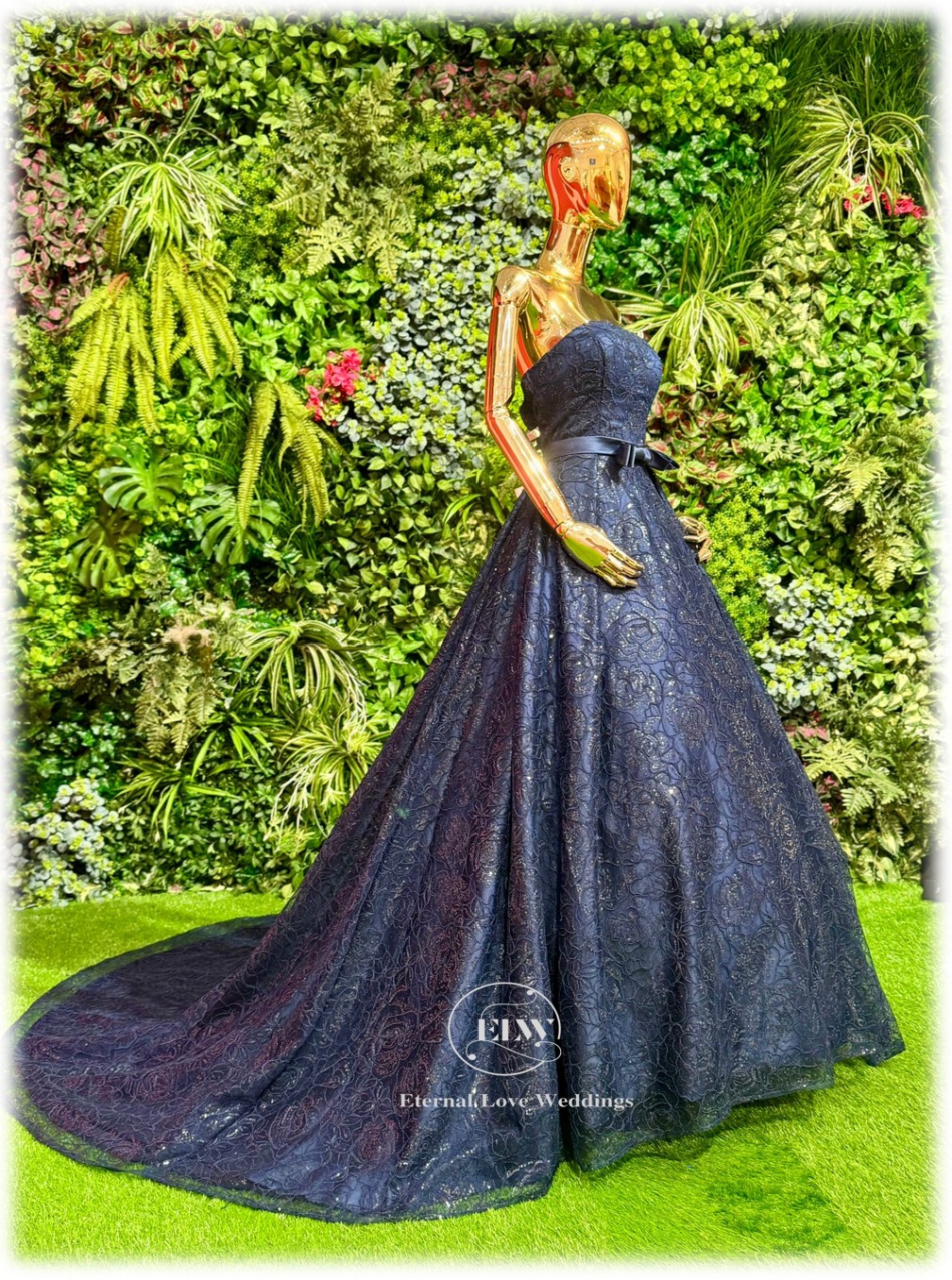 Blue rose lace with sequins