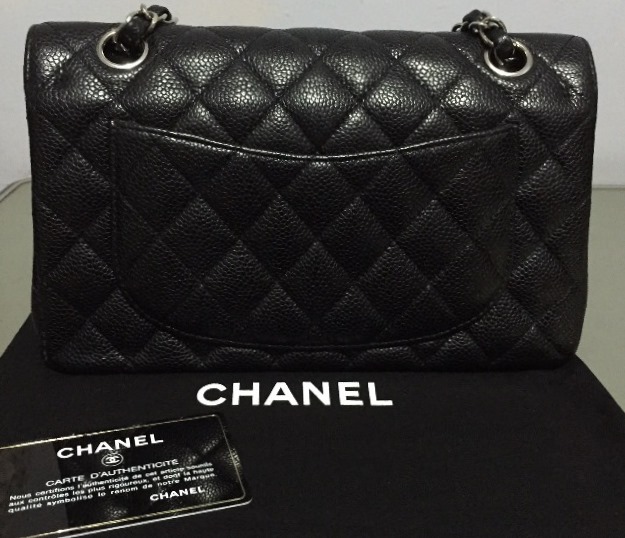 Chanel medium caviar classic back view.jpg