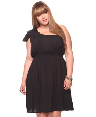 F21 - Embellished One Shoulder Dress Sz 1X $36.jpg